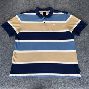 Vans Polo Shirt Mens 2XL Striped Short Sleeve Casual Top XXL Skate‎ Grunge Y2K
